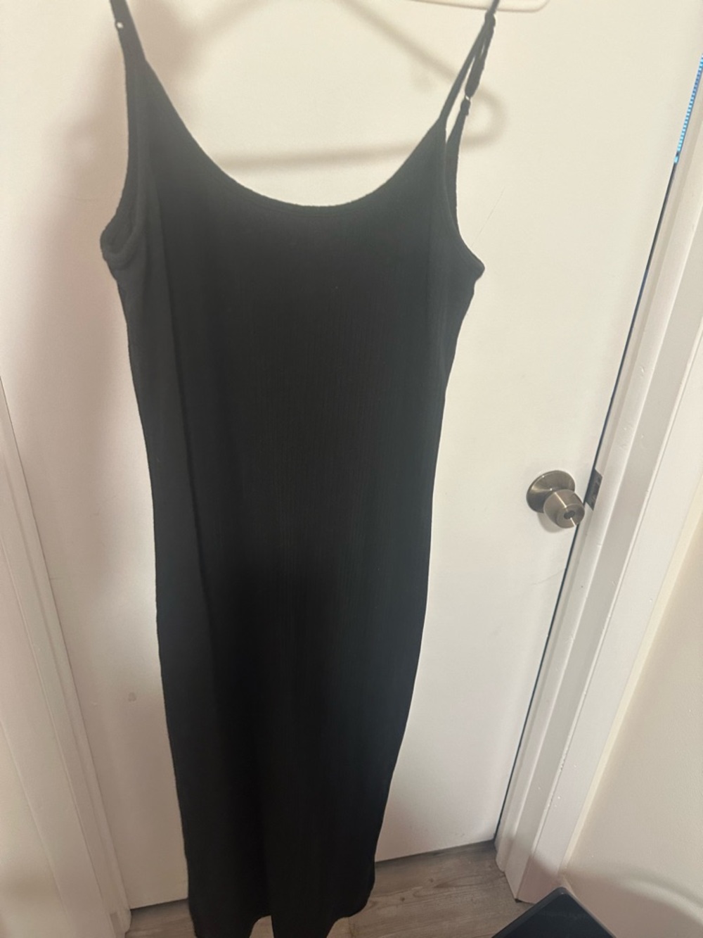 wild fable Black Ribbed Midi Slip Dress